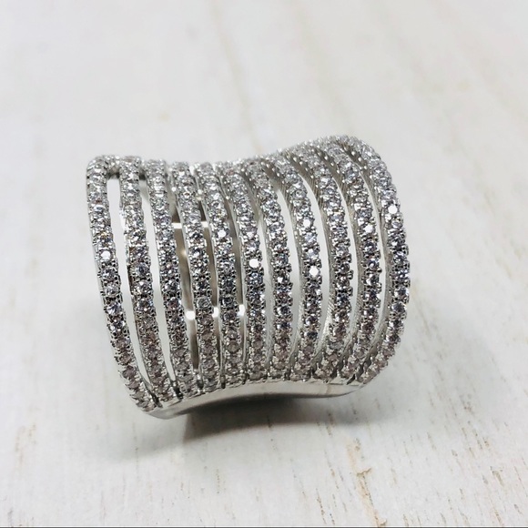 SWAROVSKI* crystal 18K GP cocktail ring, size approx 7.5, NWOT - Picture 6 of 10